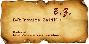 Bánovics Zalán névjegykártya