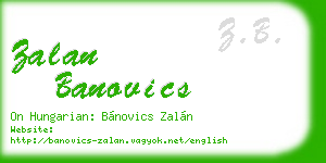 zalan banovics business card